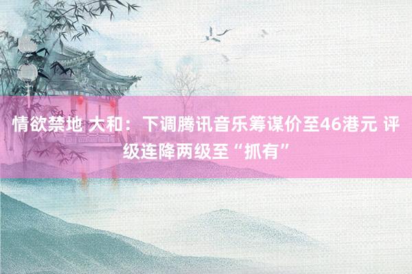 情欲禁地 大和：下调腾讯音乐筹谋价至46港元 评级连降两级至“抓有”